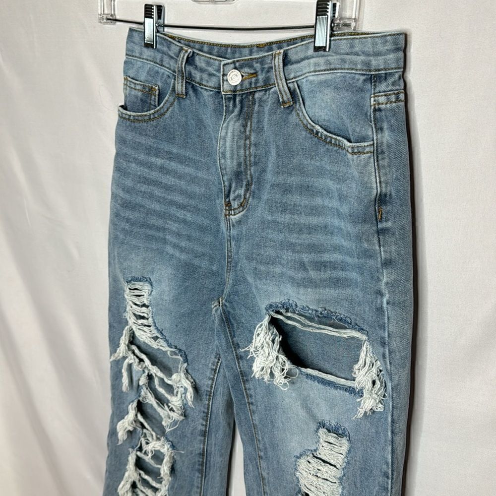 SHEIN High Rise Distressed Boot Cut Jeans. Size 28. - Picture 2 of 5